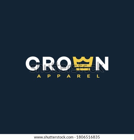 Creative Word Of Crown For Logo Design Template