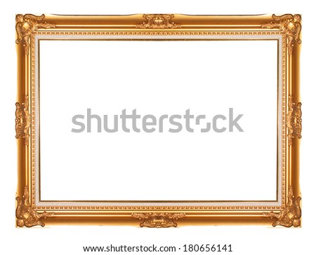 Gold picture Frame Isolated on White Background