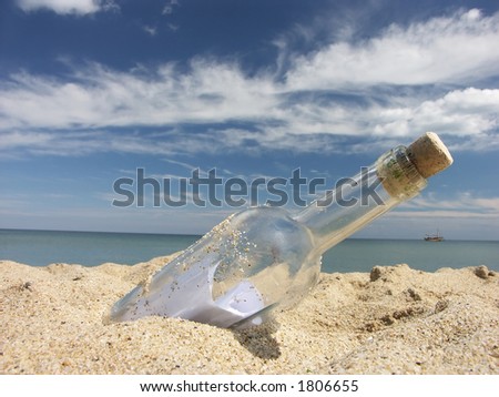 Message in the bottle washed ashore