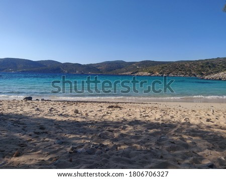 Beautiful summer beach, in Greek island Chios