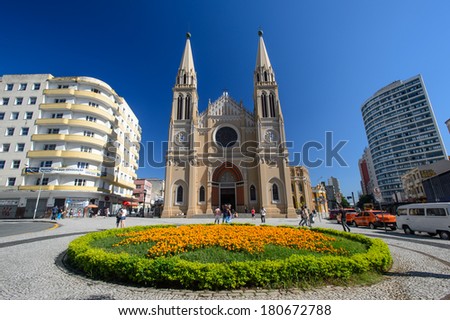 Cathedral in Curitiba, Brazil Royalty-Free Stock Photo #180672788