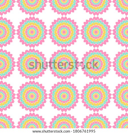 Daisy floral tile seamless pattern vector graphic design. Abstract garden flower illustration. Flourish tile ornament. Vintage summer fabric fashion print. Rustic tile seamless pattern.