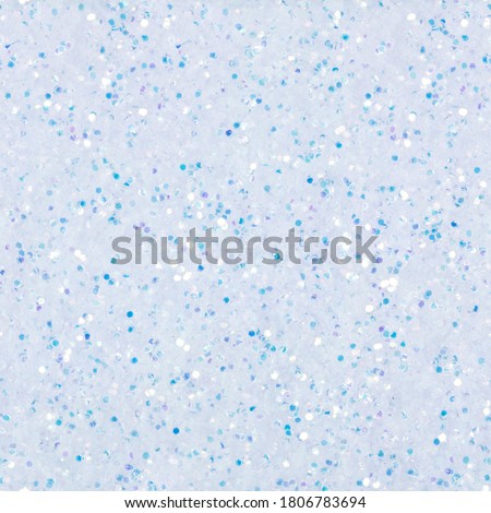 Light blue holographic glitter, sparkle confetti texture. Christmas abstract background. Ideal seamless pattern, tile ready.
