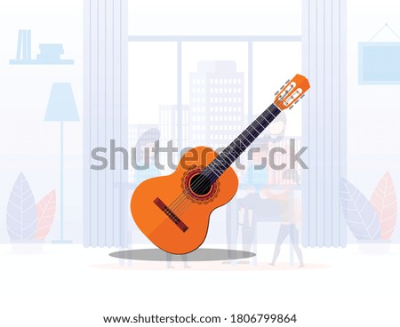 Guitar online classes with family. 