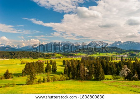 beautiful panoramic landscape in Bavaria at summer