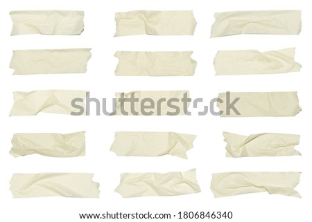 Realistic adhesive tape collection. Sticky scotch tape of different sizes isolated on white background. Royalty-Free Stock Photo #1806846340
