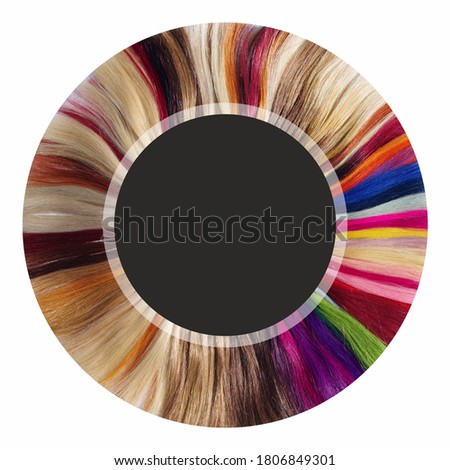 Real human hair in different colors.