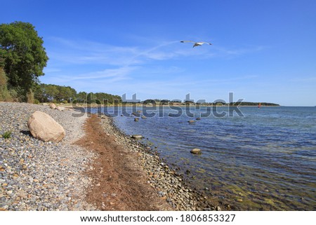 The bay of "Klein Zicker" at the steep coast on the Baltic Sea island Ruegen - Germany