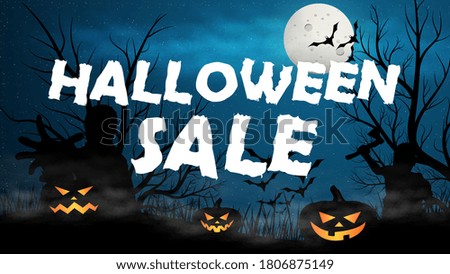 Halloween Sale vector banner..Vector illustration.