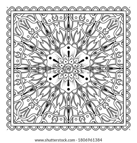 Mehndi flower for henna drawing and tattoo. decoration in ethnic oriental, indian style. Vector EPS 10.