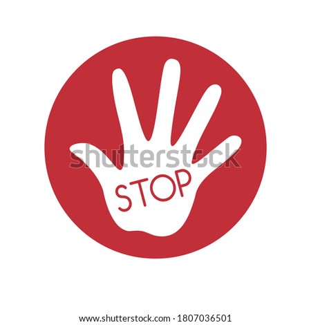 stop hand sign icon vector