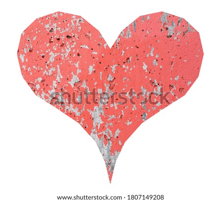 Heart with old red wall texture