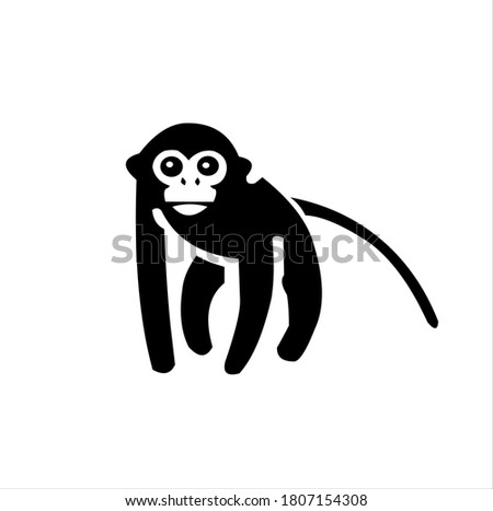 Chimpanzee vector illustration, logo design template with Chimpanzee. With white background
