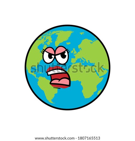 Cartoon Angry Mother Earth Illustration