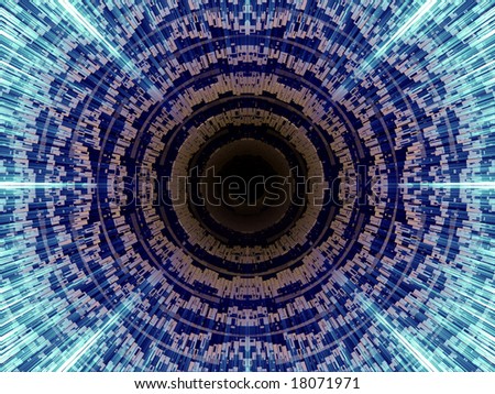 circular greebles with blue rays