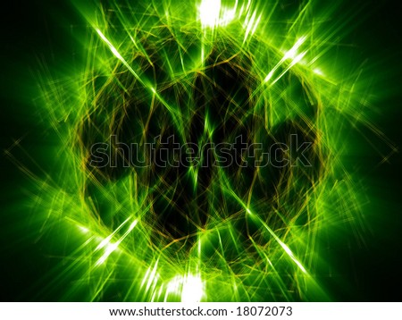 fantasy object with green rays