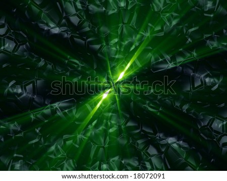 fracted background with green shines