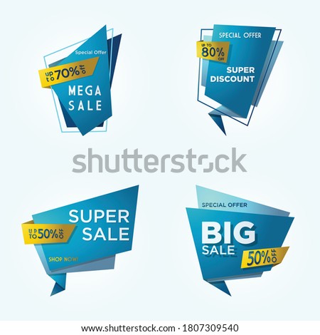 sales banner in origami style concept collection