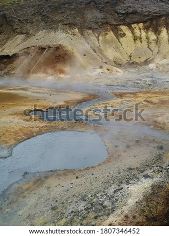 A view of the Krysuvik geothermal hot springs area on the Reykjanes peninsula in Iceland 