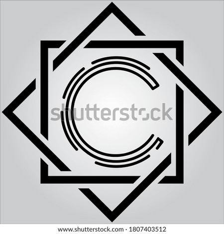 C letter logo with white background.The black letter icon.This is company logo.