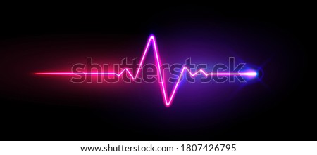 Realistic neon/laser heartrate sign with glows, vector illustration Royalty-Free Stock Photo #1807426795