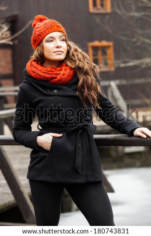 Joyful young woman outdoor at early spring