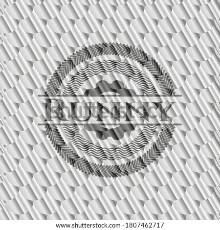 Runny silver shiny emblem. Scales pattern. Vector Illustration. Detailed. 
