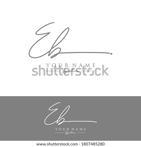 EB Initial letter handwriting and signature logo.