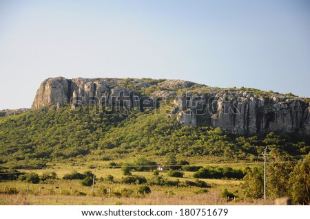 View of the Arequita Hill located close to Minas, Lavalleja, Uruguay Royalty-Free Stock Photo #180751679