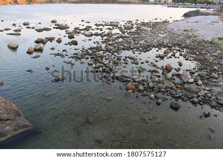 A small sea stones grouped by the waves of Black sea, Ahtopol, Bulgaria