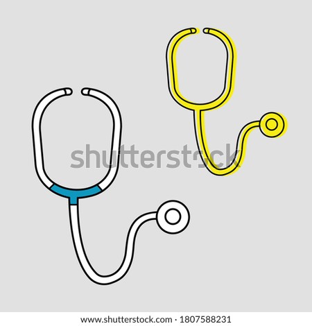 Medical stethoscope Vector Images or Icon, Illustration and Sticker