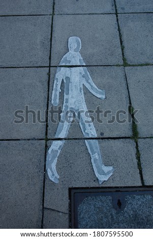 pavement marking walking lane white lines 