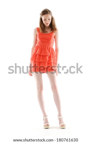 Stock image of Full body casual young woman isolated 