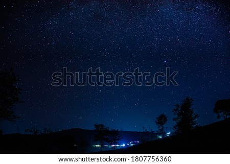 Milky Way. Beautiful summer night sky with stars. Background. took a picture in Pangalengan Bandung, West Java, Indonesia