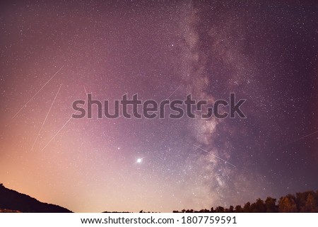 Milky Way in the night sky.