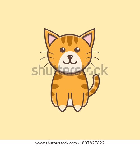 smile cat cartoon vector illustration