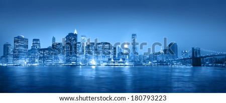 Light Blue Panaroma of New York City