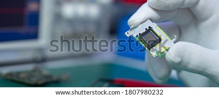 CCD mobile phone camera in the laboratory Royalty-Free Stock Photo #1807980232
