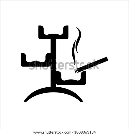 Ashtray Icon, Ashtray For Cigarette Vector Art Illustration