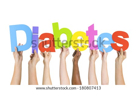 Multi-Ethnic Group Of Diverse People Holding Letters That Form Diabetes  Royalty-Free Stock Photo #180807413