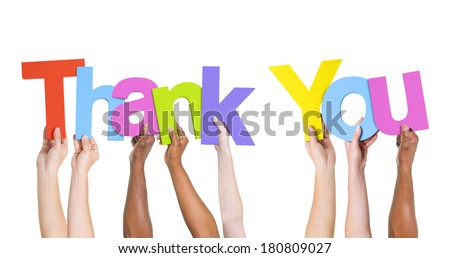 Multi-Ethnic Group Of People Holding The Word Thank You Royalty-Free Stock Photo #180809027