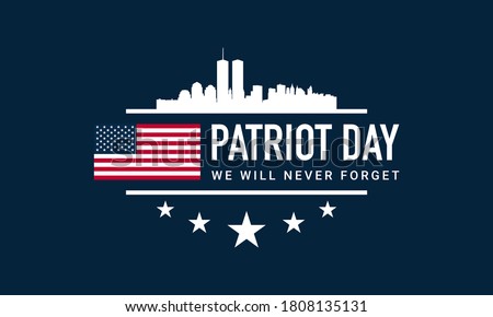 Patriot Day Background With New York City Silhouette. Vector Illustration Royalty-Free Stock Photo #1808135131