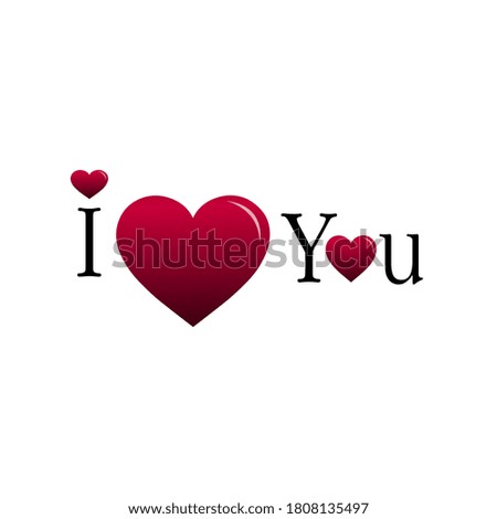 vector typography lettering I love You icon template isolated on white background. eps 10