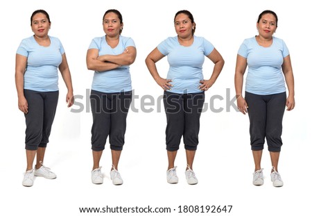 front view of same women with sportswear on white background