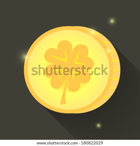 Illustration of St Patrick Day gold coin icon