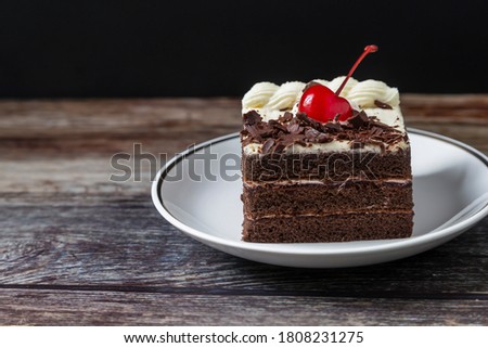 
Chocolate cake snack on plate