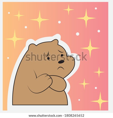 cute bear cartoon dreamy color background design vector illustration