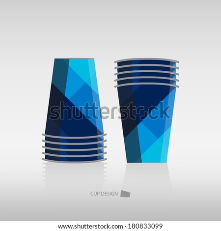 Paper design cup vector template