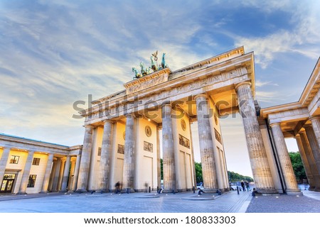 Berlin Brandenburg Gate, Berlin, Germany Royalty-Free Stock Photo #180833303