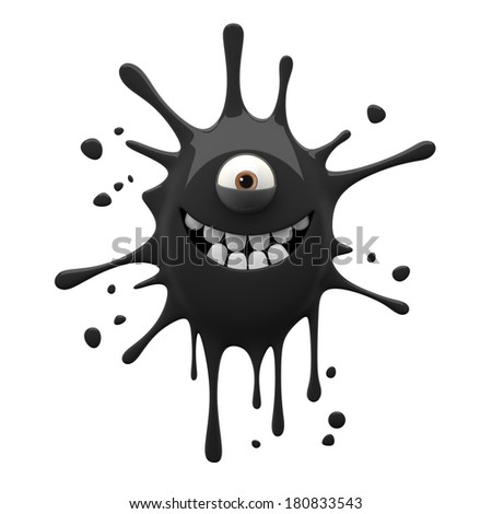 3D render fantasy monster, color grunge character, funny design element, humour emoticon, unique expression sticker isolated on the white background